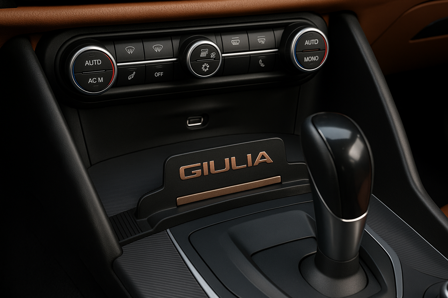 Support téléphone central Alfa Romeo Giulia – Intégration parfaite dans la console